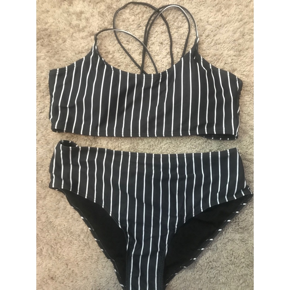 🚨BRAND NEW, NEVER WARN🚨Stripped Plus Size Bikini